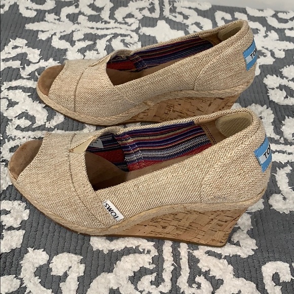 COPY - Tom’s Tan Cork Wedges sold only at Neiman Marcus. Size 5. - Picture 7 of 7